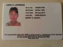 Linda Ledwidge, Padi Open water Diving Certification 